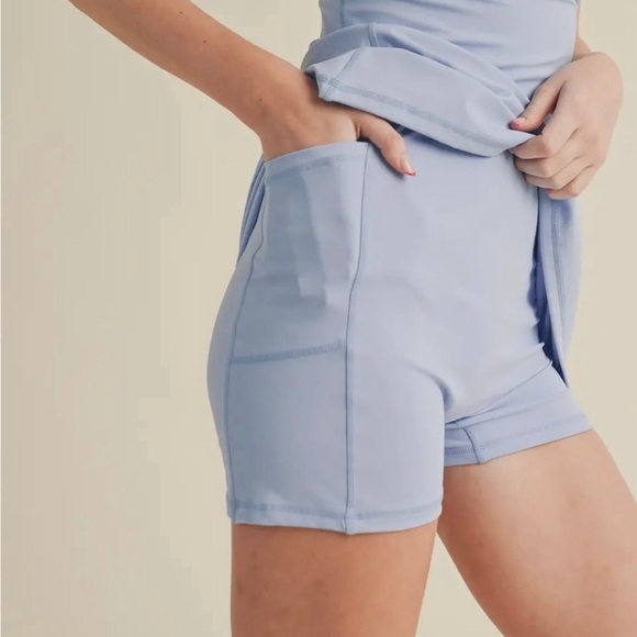 NWT athletic blue dress with built in shorts - Picture 5 of 6